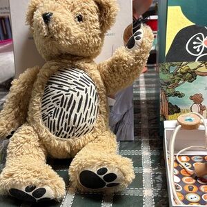 Charming Tan Stuffed Bear with Patterned Belly